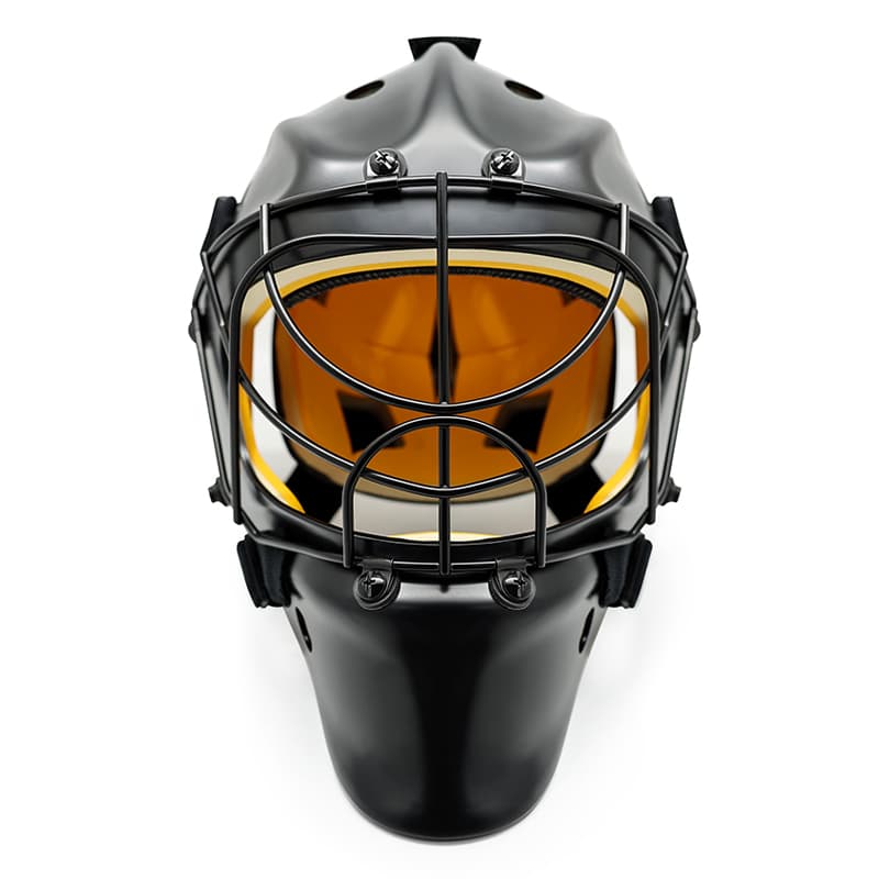 Custom Cat-Eye Field Hockey Goalie hjelm i rustfrit stål